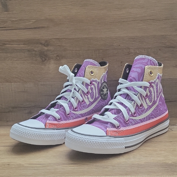 Purple High-Top Sneakers with White Laces